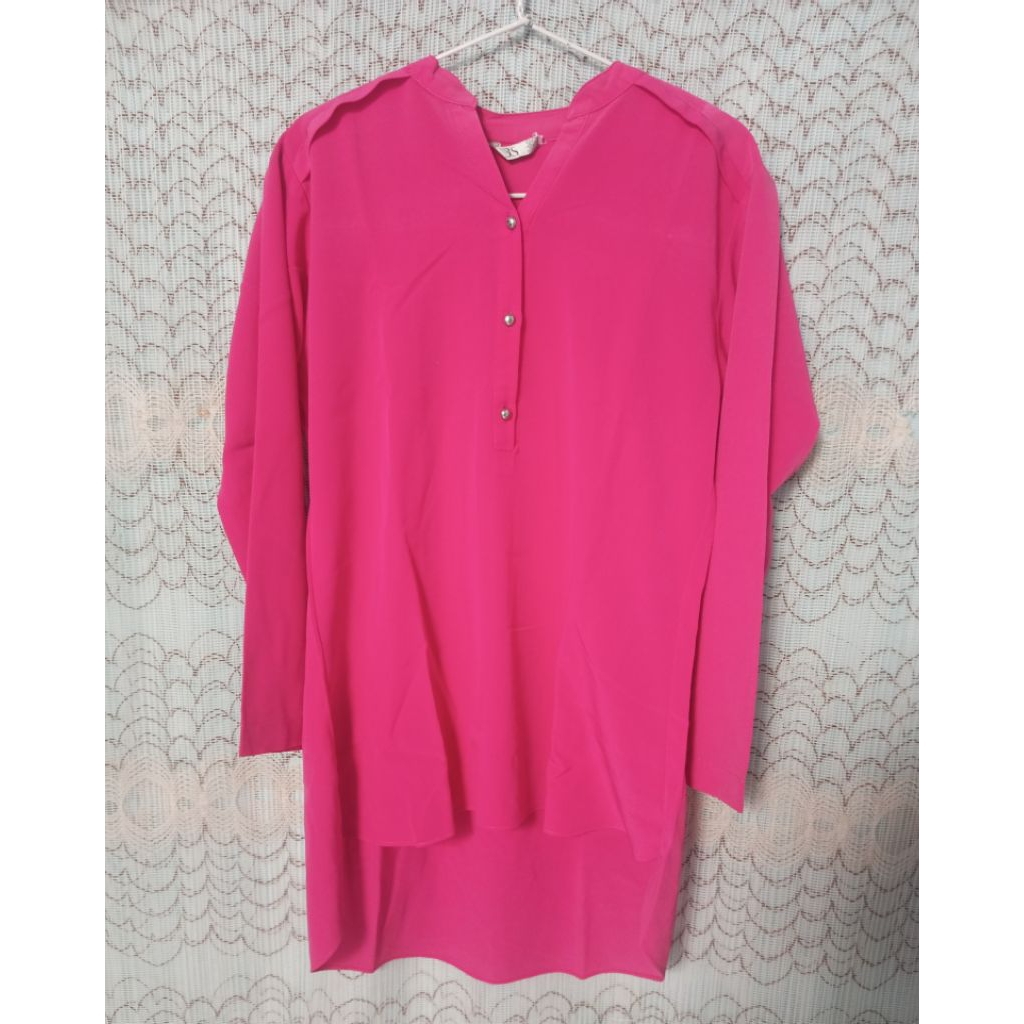 (Preloved)Kemeja Wanita Warna Pink Fanta