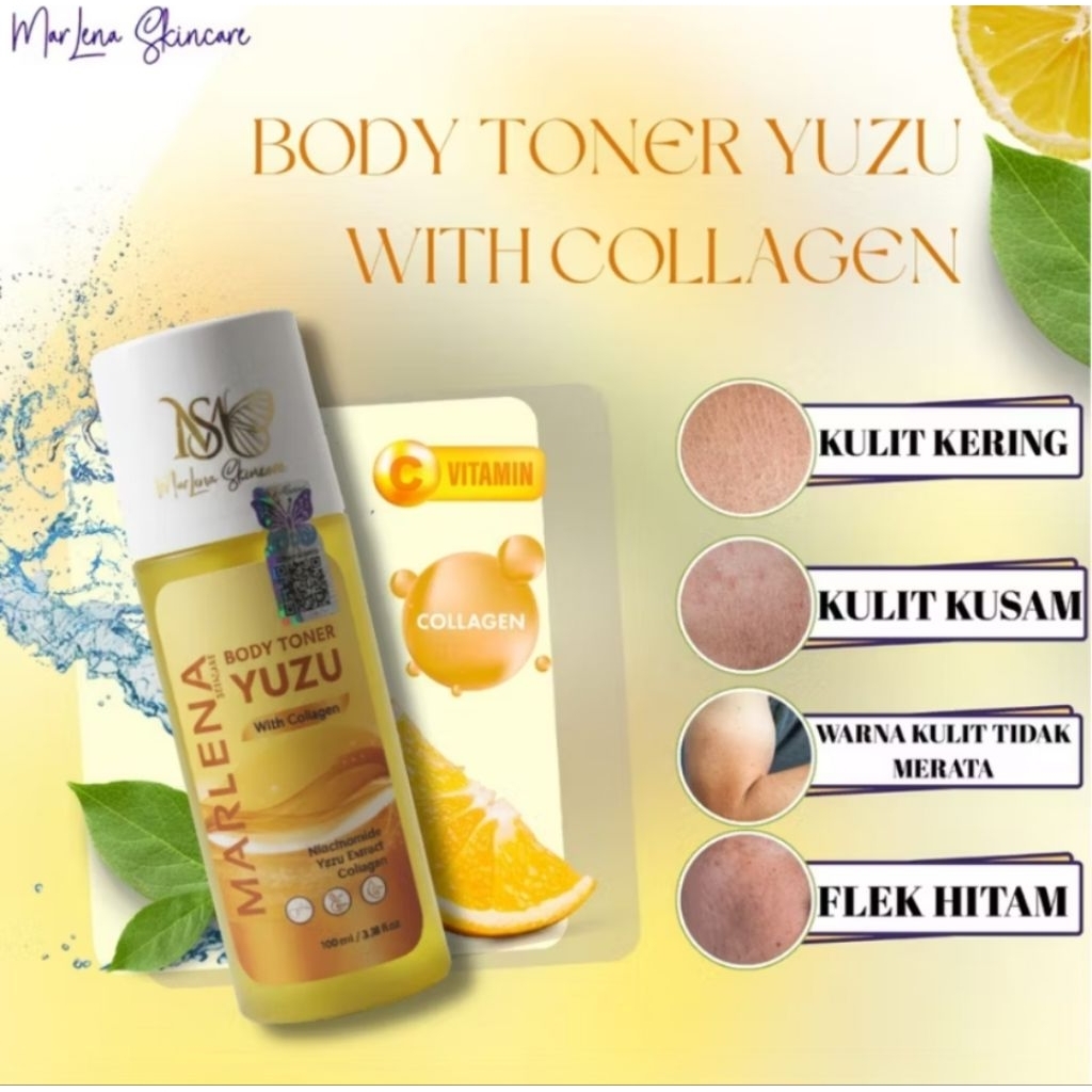 Marlena Skincare Body Toner Yuzu with Collagen 100ml | Vitamin C & Collagen