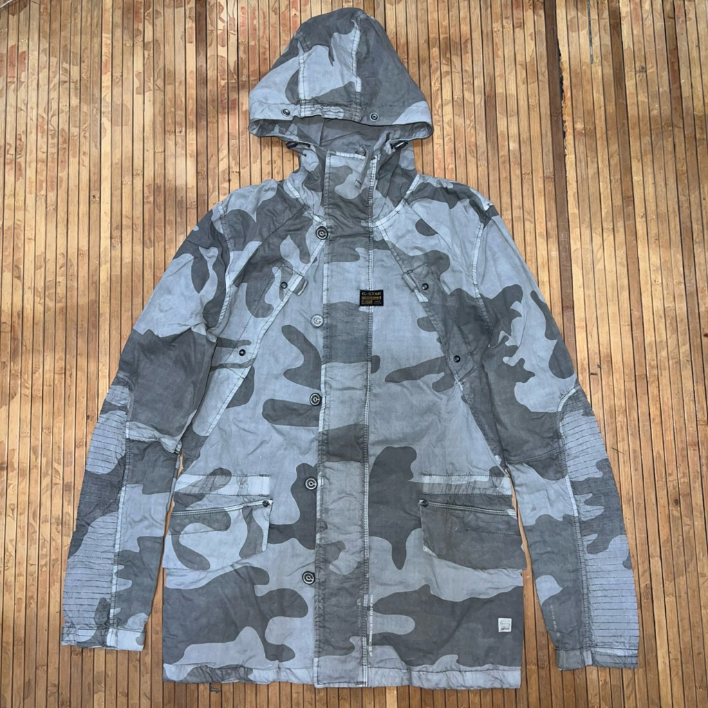 G STAR RAW DENIM GORPCORE PARKA ARMY HOODED JACKET