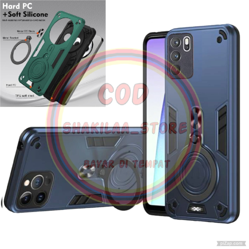 CASING HP UNTUK OPPO RENO 6 4G SOFTCASE ROBOT STANDING HIT RING DENGAN PELINDUNG CAMERA TERBARU