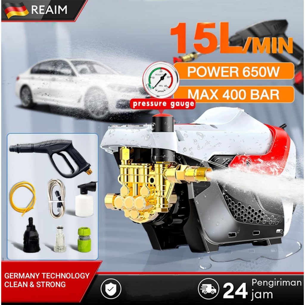 JET CLEANER REAIM 600WATT 400BAR Mesin cuci motor mobil ac alat steam cuci salju