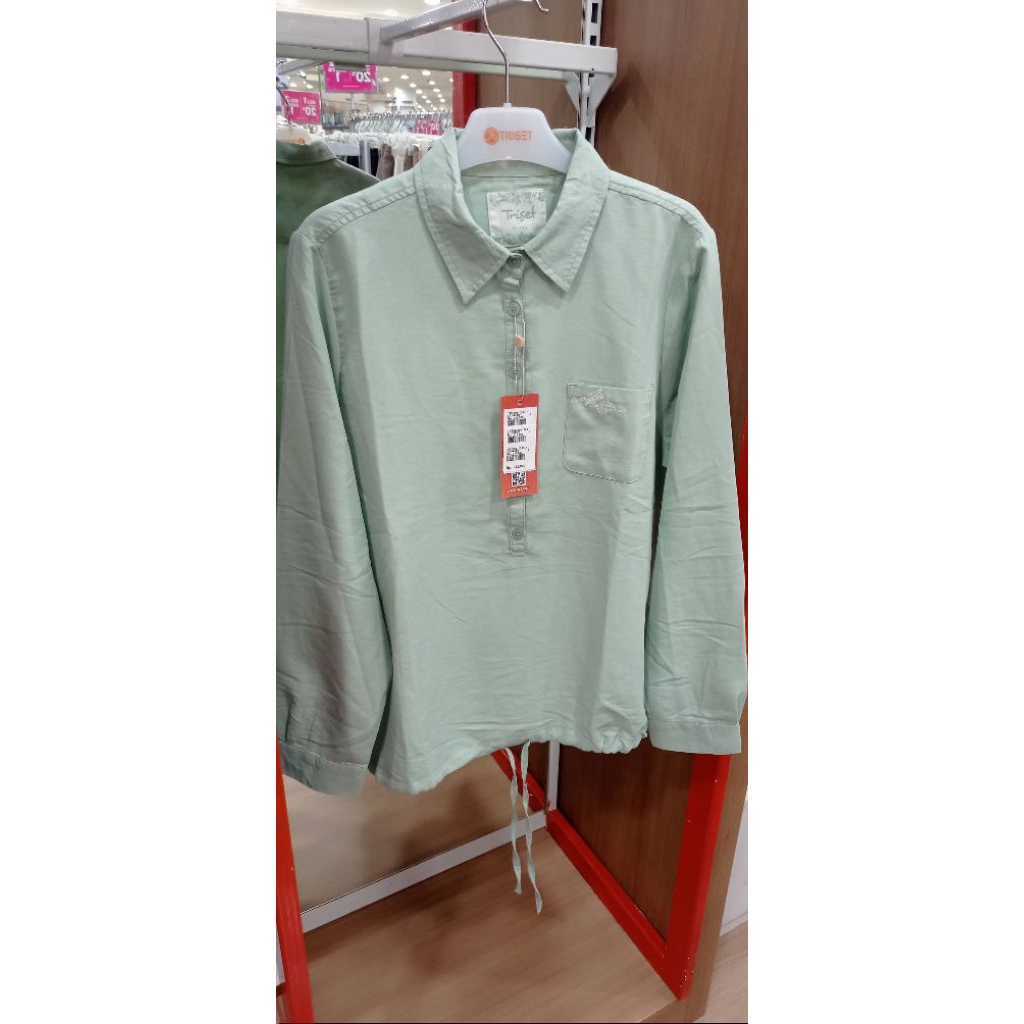 Blouse Triset atasan lengan panjang wanita