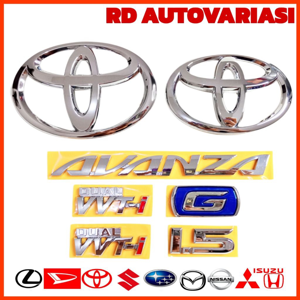 Logo Emblem Avanza 2016-2021 Tipe G Original/Logo Emblem Bagasi Avanza Paket Komplit 2016-2021 Tipe 