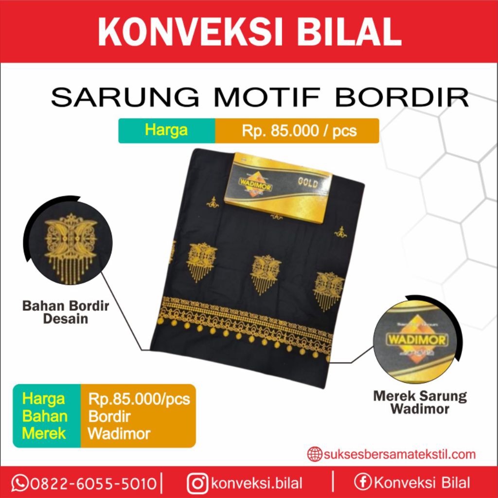 SARUNG BORDIR WADIMOR MOTIF(ACEH)