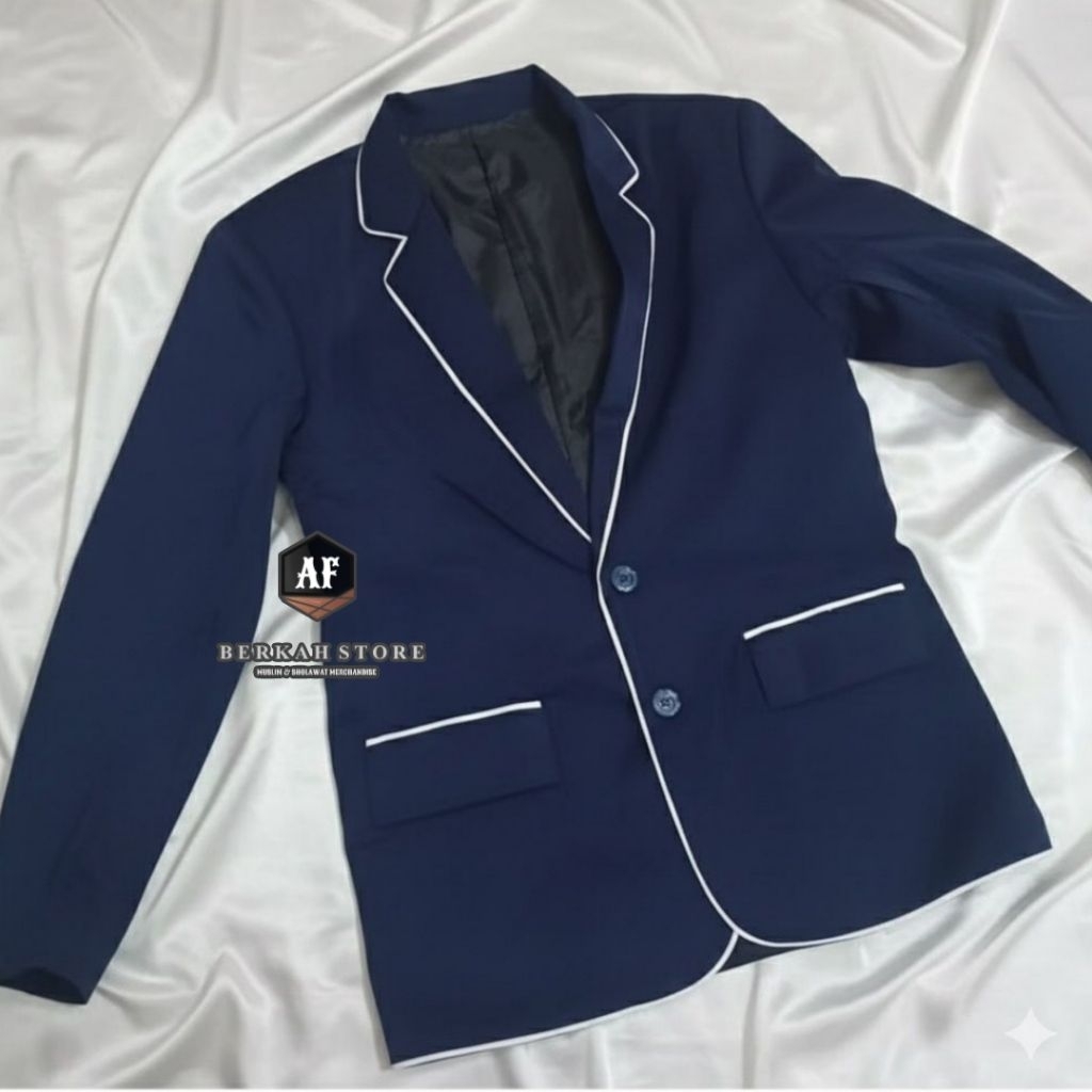 Jas Almamater Biru Navy SMP SMA | Jas Osis Almet Santri Pondok Jas Full Furing