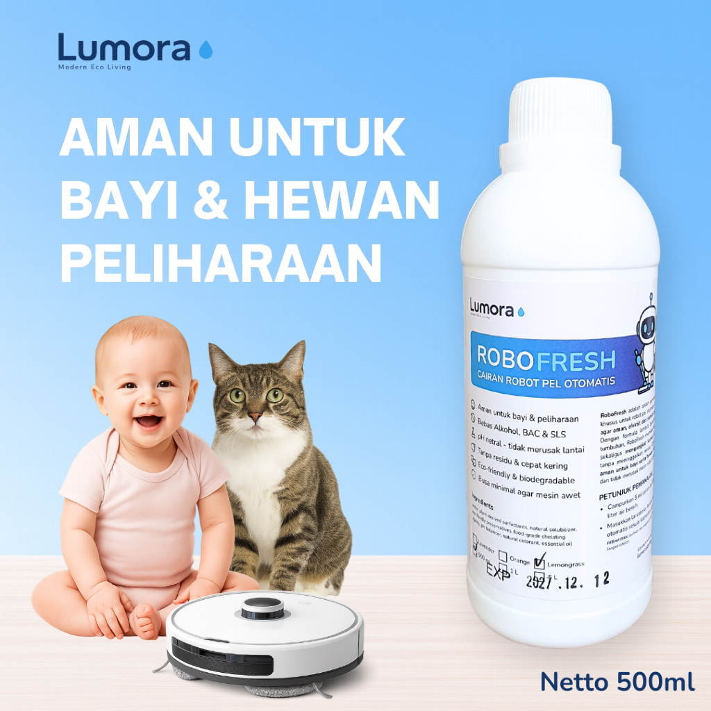 RoboFresh - 500ml cairan pel robot vacuum otomatis / vacuum cleaner/  elektrik / robot mop