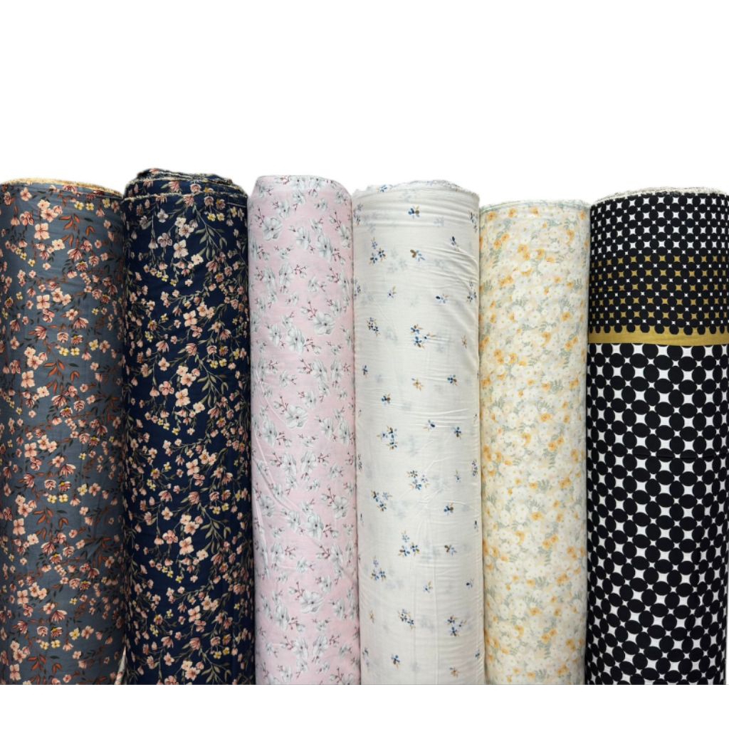 kain bahan katun rayon motiv printing