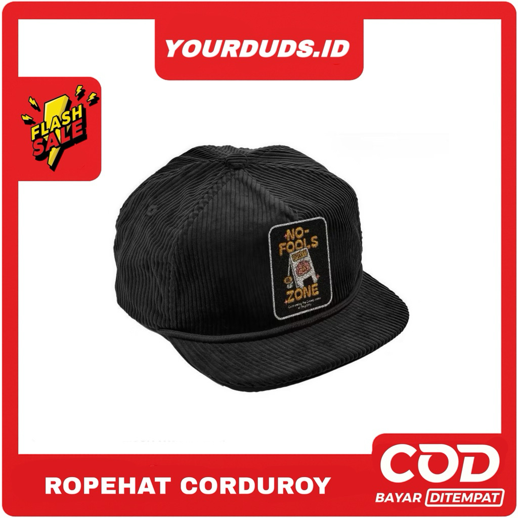 ROPEHAT topi visor pendek CORDUROY BORDIR NO FOOLS PREMIUM  Anak Laki Perempuan Skena bisa COD Fashi