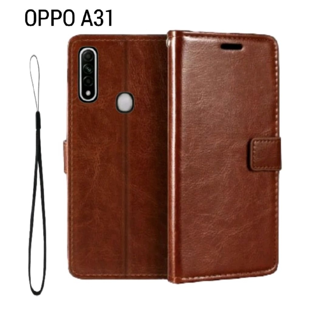 Case Dompet Untuk Oppo A31 Flip Cover Wallet Leather Casing Dompet Kulit