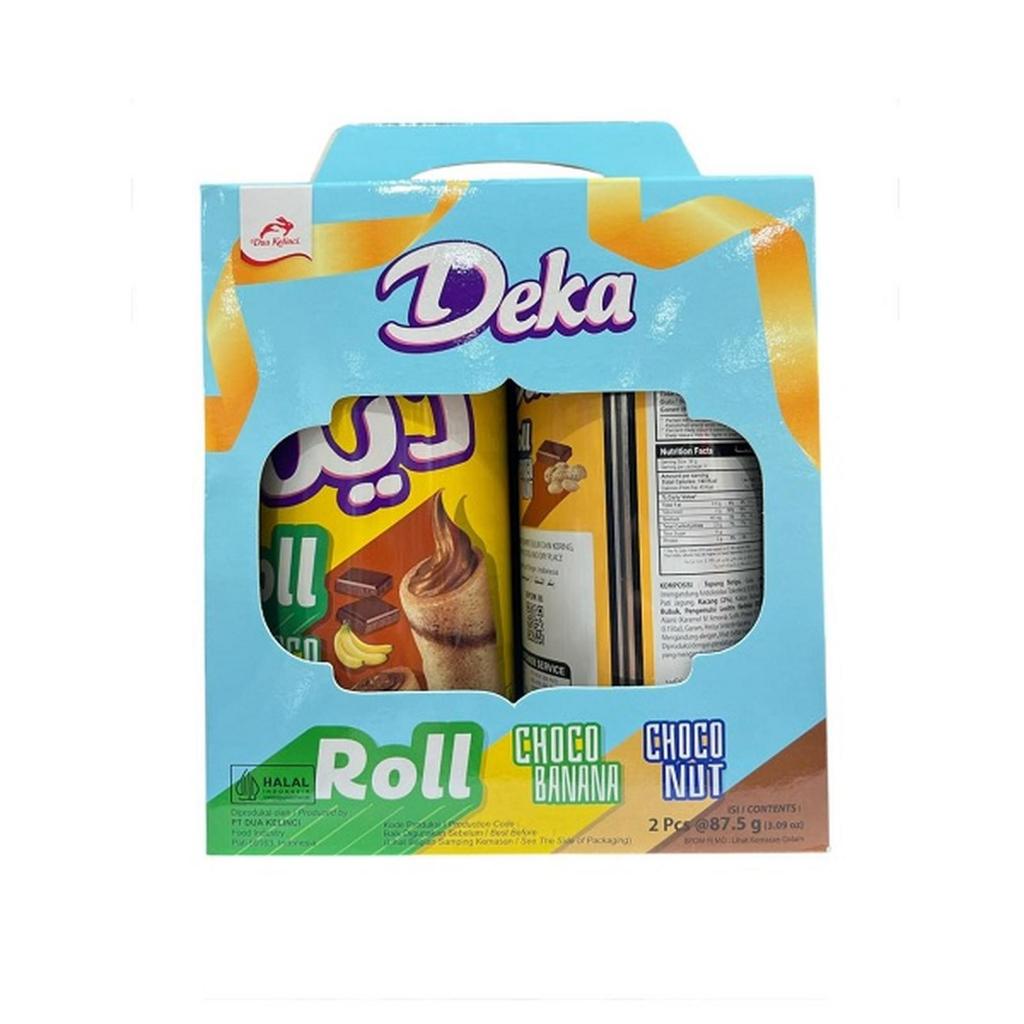 Deka wafer roll gift box isi 2 x110 grm Dua Kelinci PAKET LEBARAN deka wafer roll deka hampers isi 2