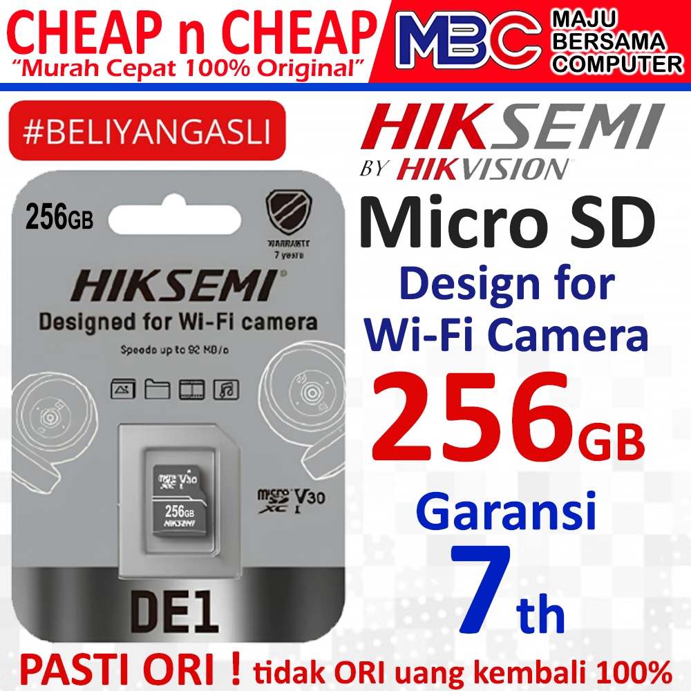 Micro SD HikSemi 256GB High Endurance by HikVision - MicroSD Memory HP Camera CCTV Micro SD Card