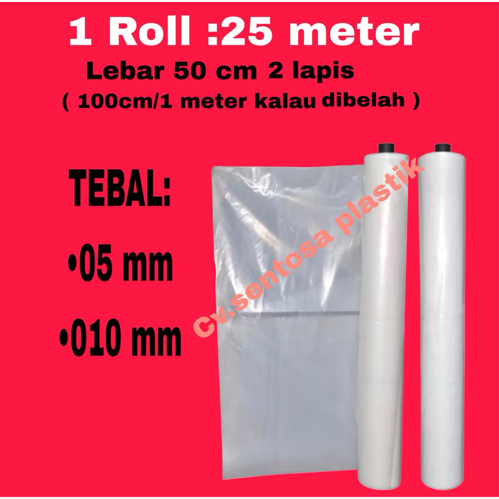 1 ROLL PLASTIK LEBAR 50CM TEBAL 05MICRON