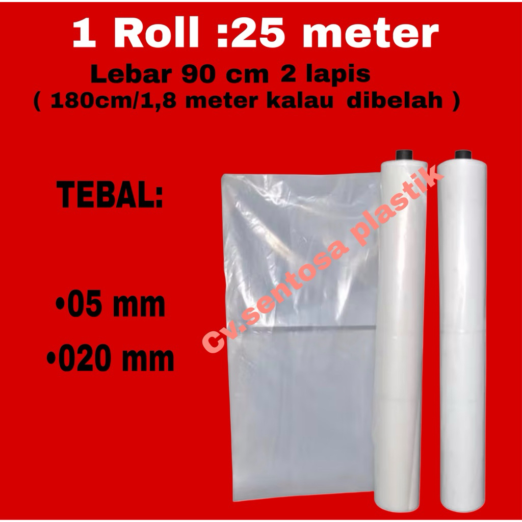 1 ROLL PLASTIK LEBAR 90CM 2 LAPIS TEBAL 05 MICRON