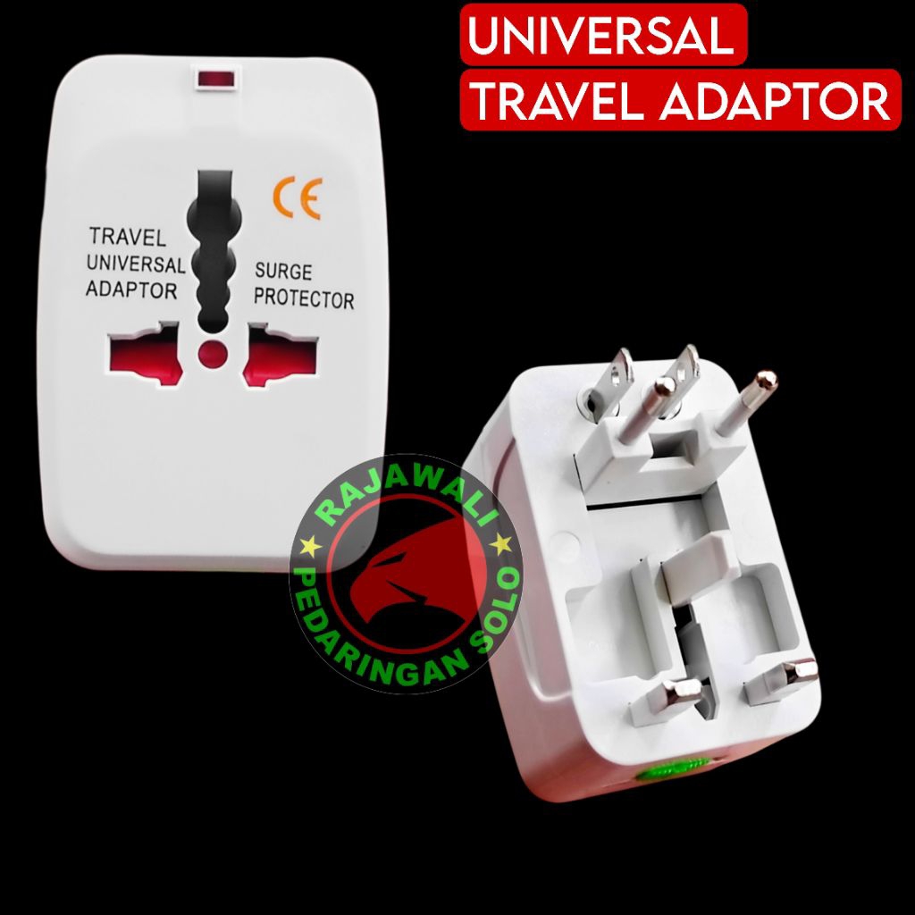 Travel Adaptor Universal Colokan Kaki 3 lubang 3 - Steker Listrik kaki 3 - Colokan untuk Pergi Haji 