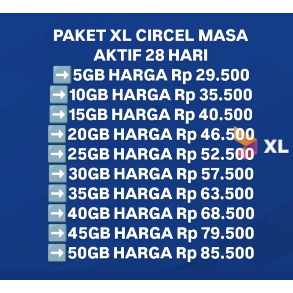 Kuota XL Circle Murah 24 Jam 28Hari