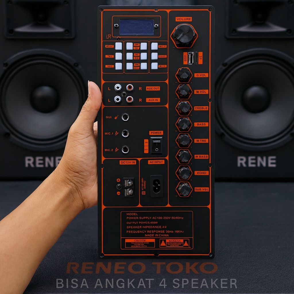Mesin Amplifier Panel Audio Lengkap – Bisa Angkat 4 Speaker – USB TF Mic Gitar

