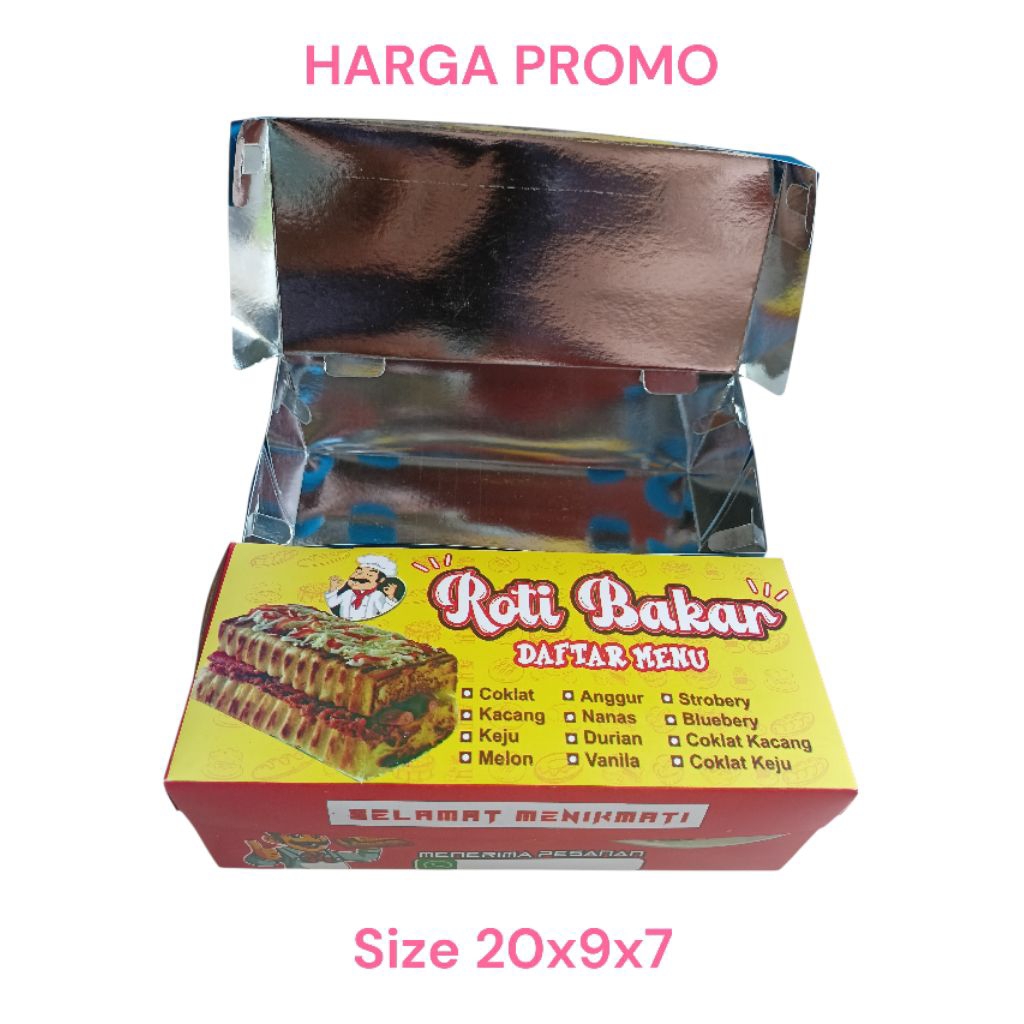 Dus Roti Bakar bandung / kotak roti bakar bandung / kemasan roti bakar