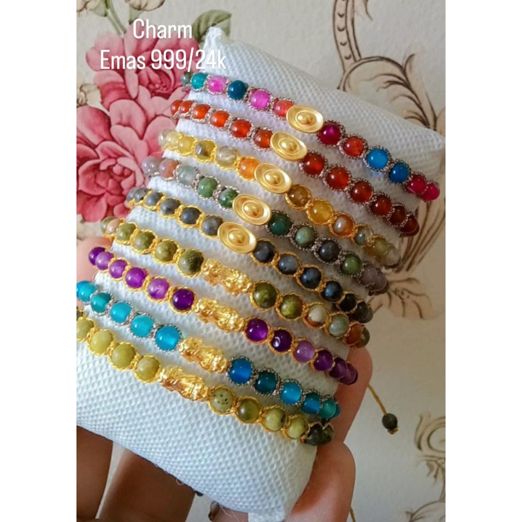 GELANG SAMAPURA BATU ALAM DAN CHARM 24K
