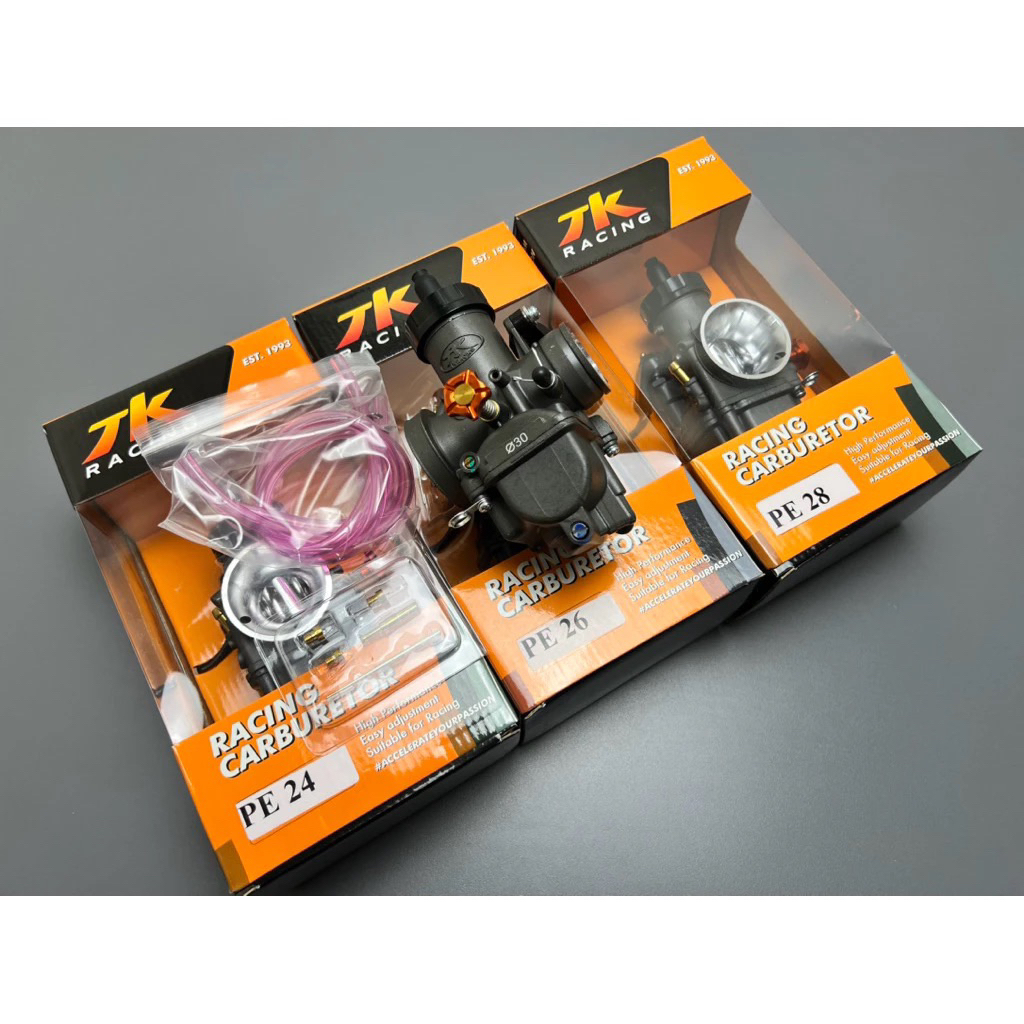 KARBURATOR TK RACING KARBULATOR KARBU TK RACING PE 24 26 28 30 BONUS PILOT JET MAIN JET ORIGINAL TK 