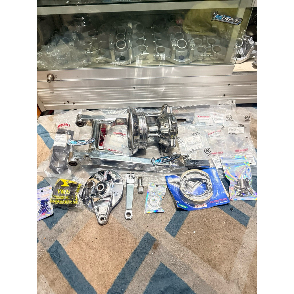 Tromol belakang crf 230 ful crome set arem kaze original crome