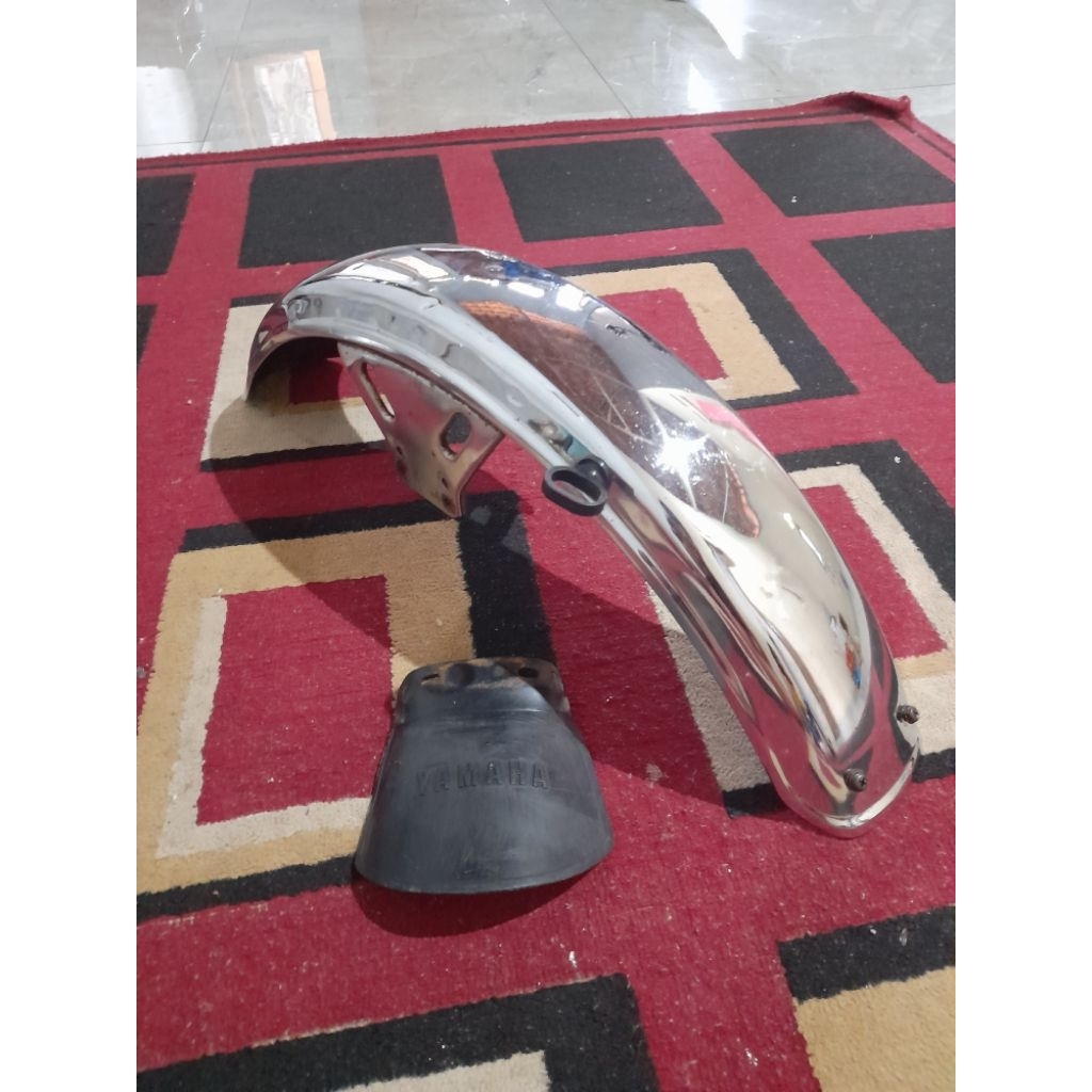 spakbor depan yamha rx king cobra besi crom original copotan