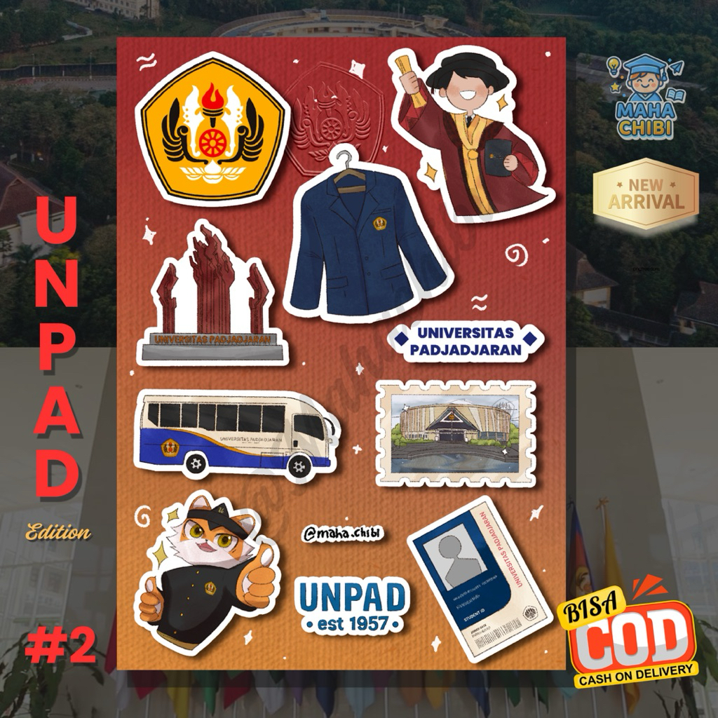 [NEW] Sticker UNPAD Pack 10pcs Murah Lucu #2 - Sticker PTN Universitas Padjadjaran