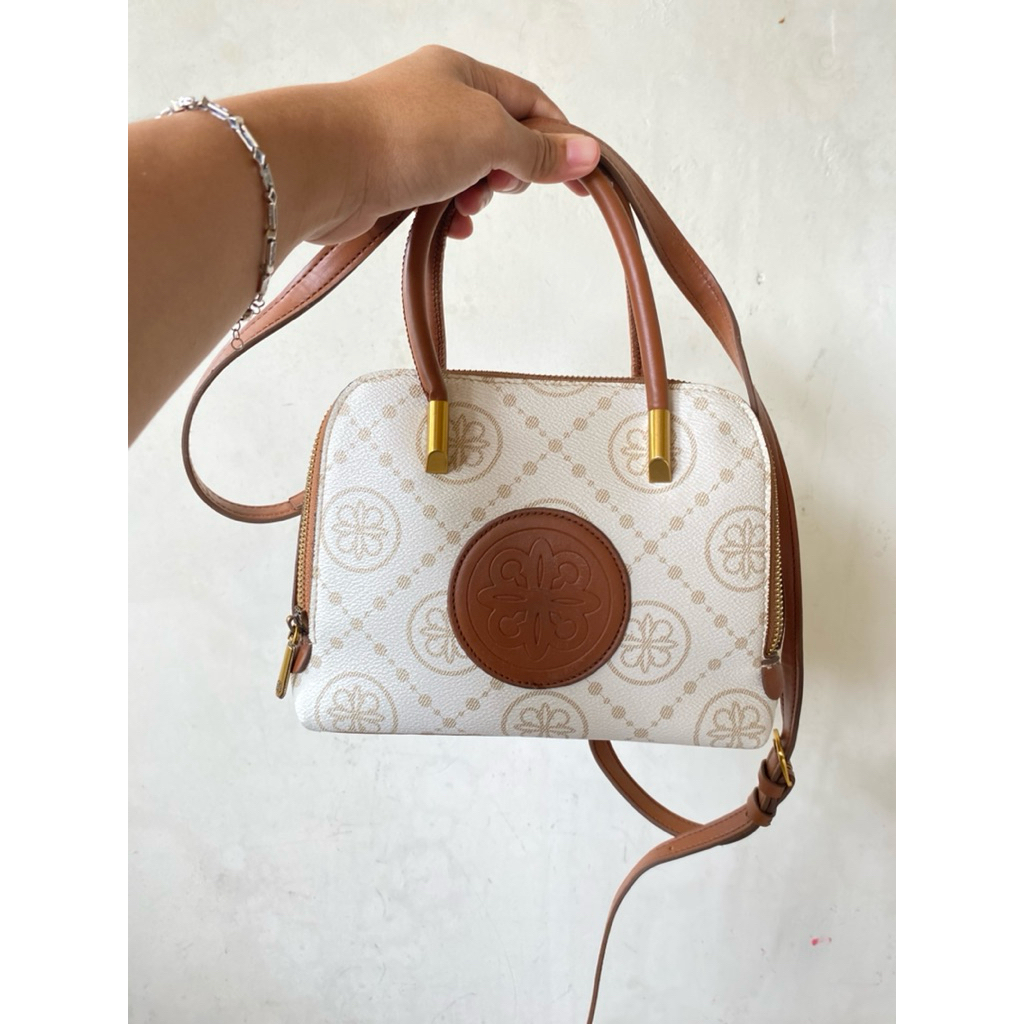 tas wanita les catino murah selempang coklat