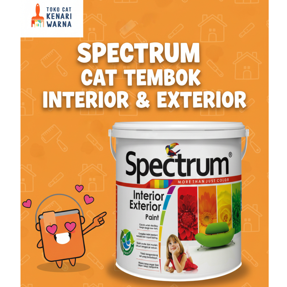 SPECTRUM 800 WHITE INTERIOR EXTERIOR PAINT - CAT TEMBOK INTERIOR AND EXTERIOR 17,8 lt