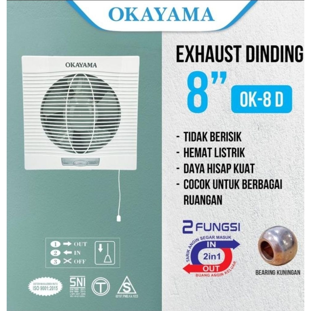OKAYAMA EXHAUST FAN DINDING 8INCH OK-8D