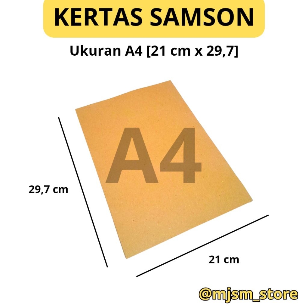 Kertas Samson / Kertas Kraft Coklat Ukuran A4 Tebal 80 Gsm