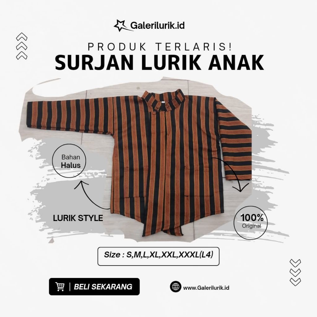 TERMURAH Baju Lurik Surjan Anak Laki-laki || Lurik Surjan Anak Cowok || Pakaian Anak, Fashion Anak |