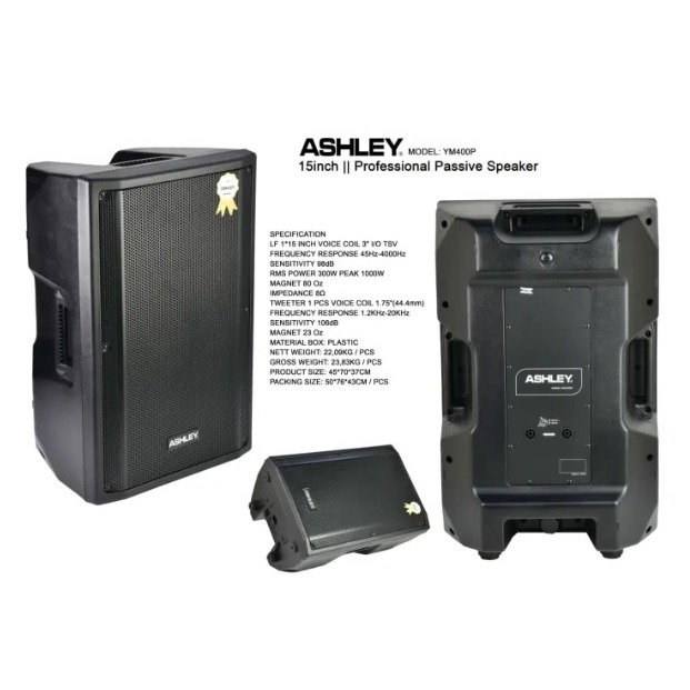 Speaker Active/Pasif Ashley 15 inch ss-400 P original ( satu pasang )