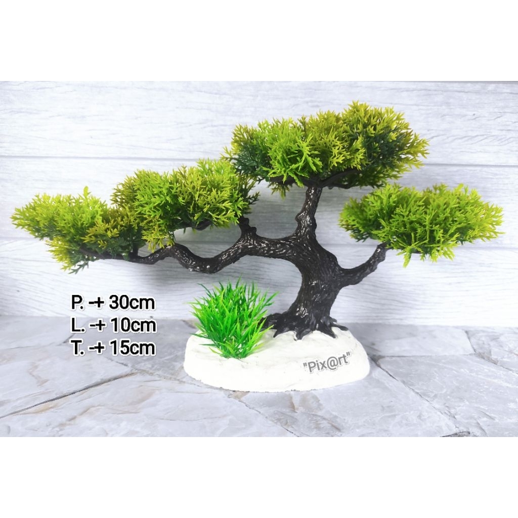 Tanaman bonsai plastik hiasan aquarium/hiasan aquascape/bonsai aquarium/tanaman bonsai