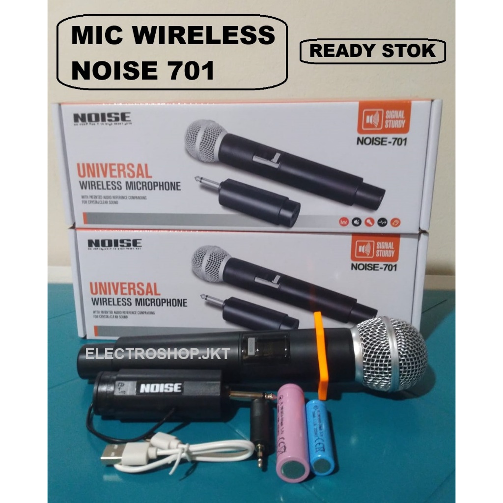 Mic Wireless 701 Murah Noise Baterai Cas Suara Jernih