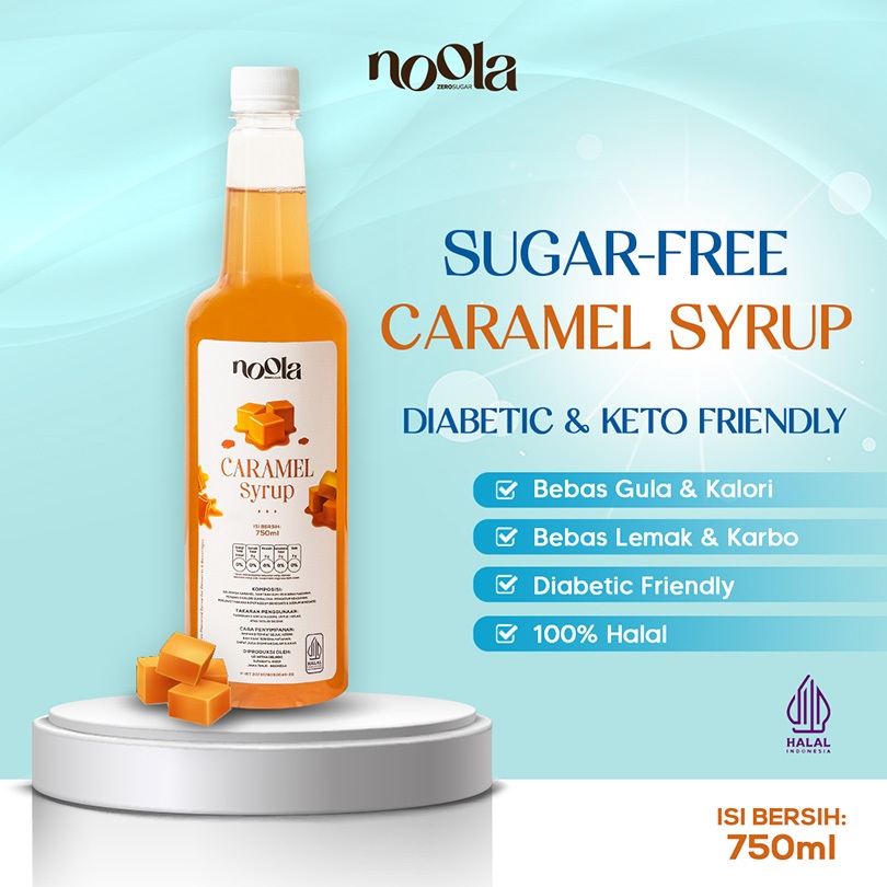 NOOLA 750ml Sirup Diet Bebas Gula Keto Friendly - Sugar Free Caramel Syrup