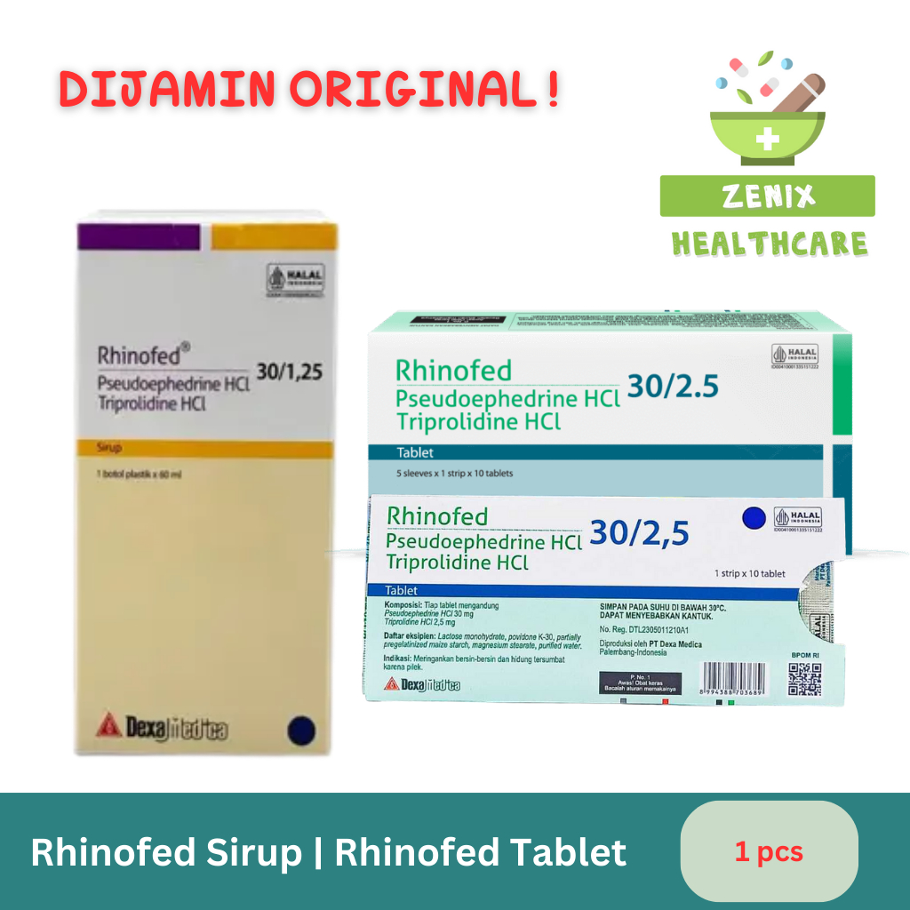 Rhinofed Sirup | Rhinofed Tablet – Obat Pilek & Flu untuk Anak dan Dewasa