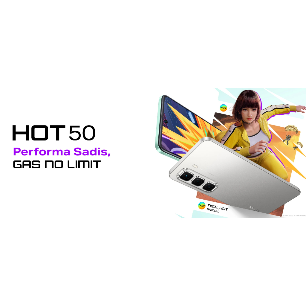 Infinix Hot 50 NFC 8/128GB HP Infinix Terbaru 2025 120Hz Helio G100 Garansi Resmi Infinix Indonesia