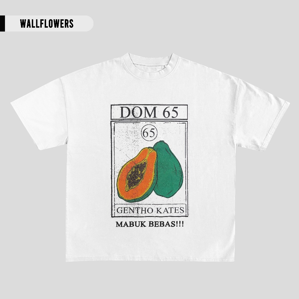 T-shirt Dom 65 - Gentho Kates Putih 24s Baju Kaos Distro Pria Wanta