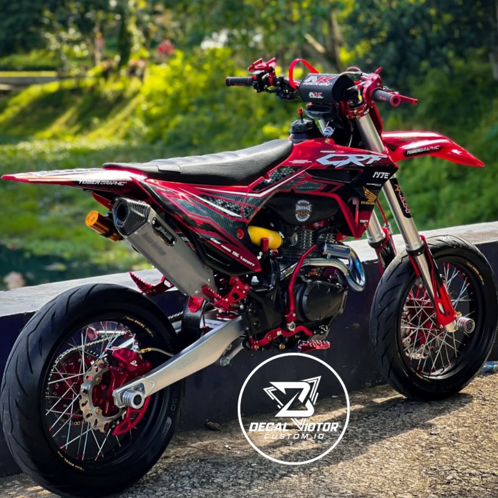 Decal Motor CRF Custom Full Body | Stiker Motor Trail Glossy Premium