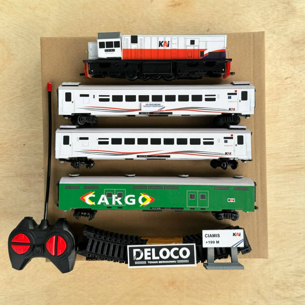 paket Rangkaian murah Mainan Kereta Api Indonesia RC,Kereta api mainan Remot control,Lokomotif cc201