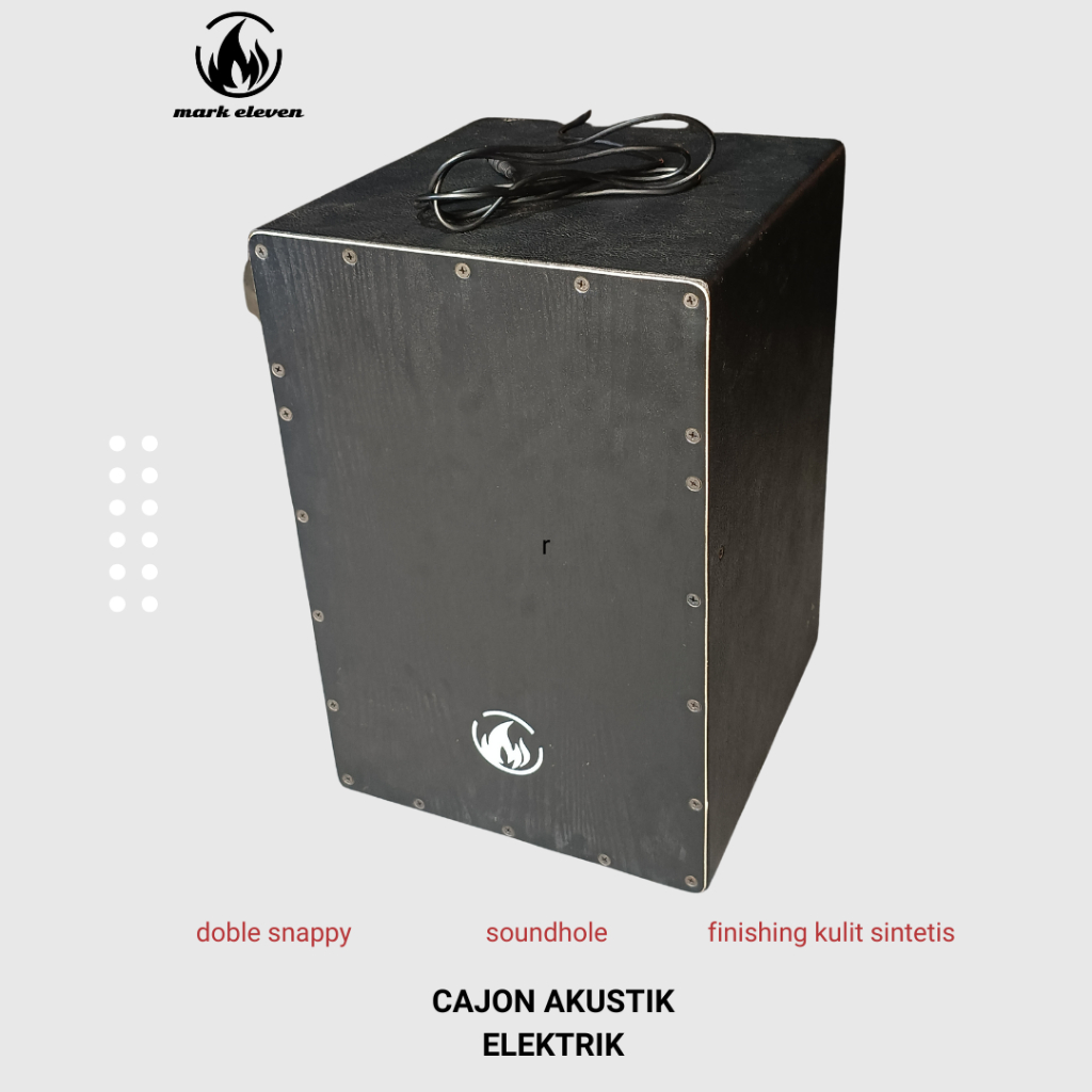 cajon akustik elektrik Drumbox elektrik hitam