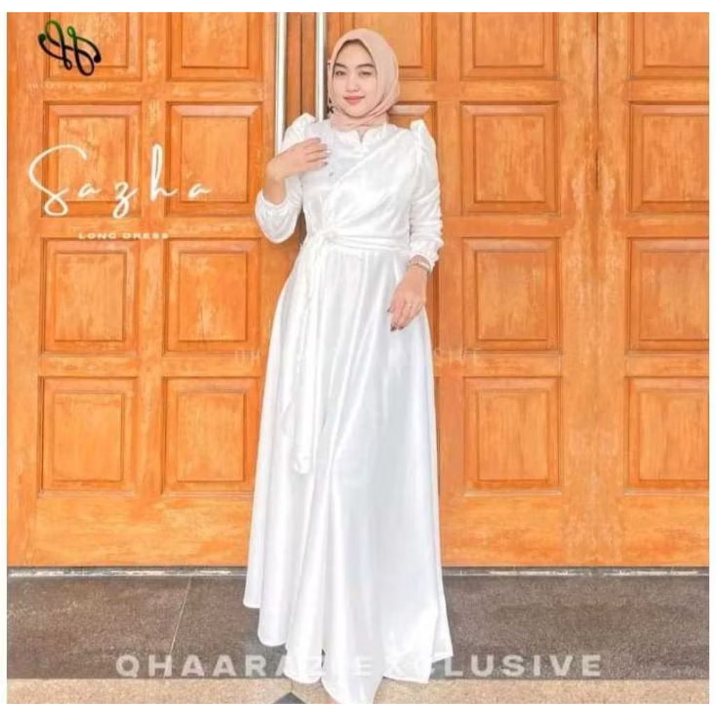 NINE OUTFIT // Sazha Dress Satin Mix Payet Premium // Gamis Wanita Jumbo S M L XXL // Dress Kondanga