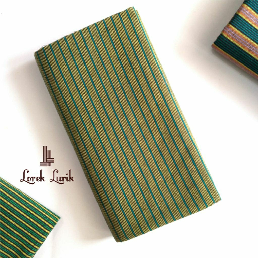 Kain Tenun Lurik Hijau Kuning Muda / Batik Lurik Hijau Kuning Fresh