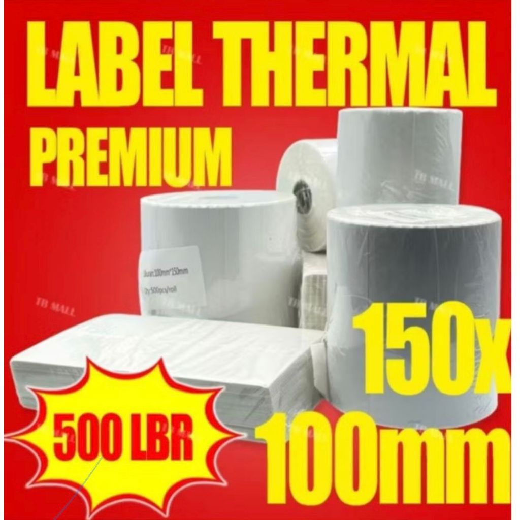 Kertas thermal A6 ukuran 100x150 (500pcs) /  kertas printer thermal A6