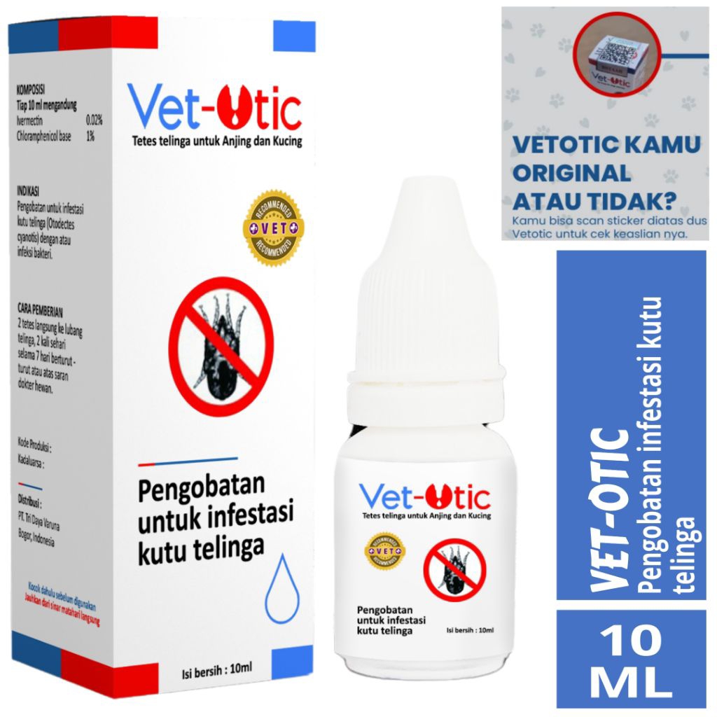 Vet otic obat tetes kutu kucing Vet-otic obat kutu anjing ampuh rekomendasi dokter hewan original