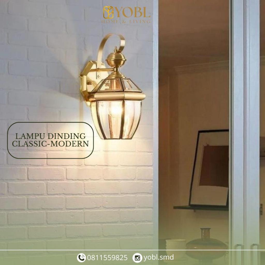 YOBL Lampu dinding klasik modern body gold