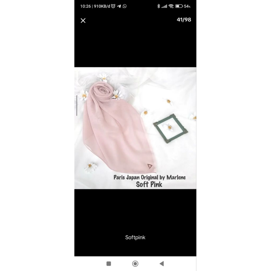 Hijab Paris Japan Marlene Hijab Warna Soft Pink (BARU)