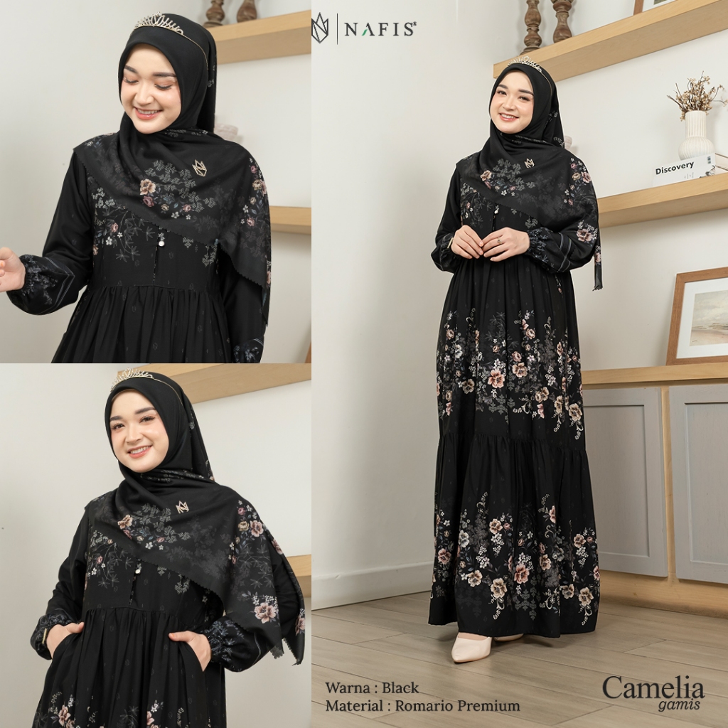 NAFIS SARIMBIT JENNA SIGNATURE SERIES CAMELIA DRESS Material Romario Premium