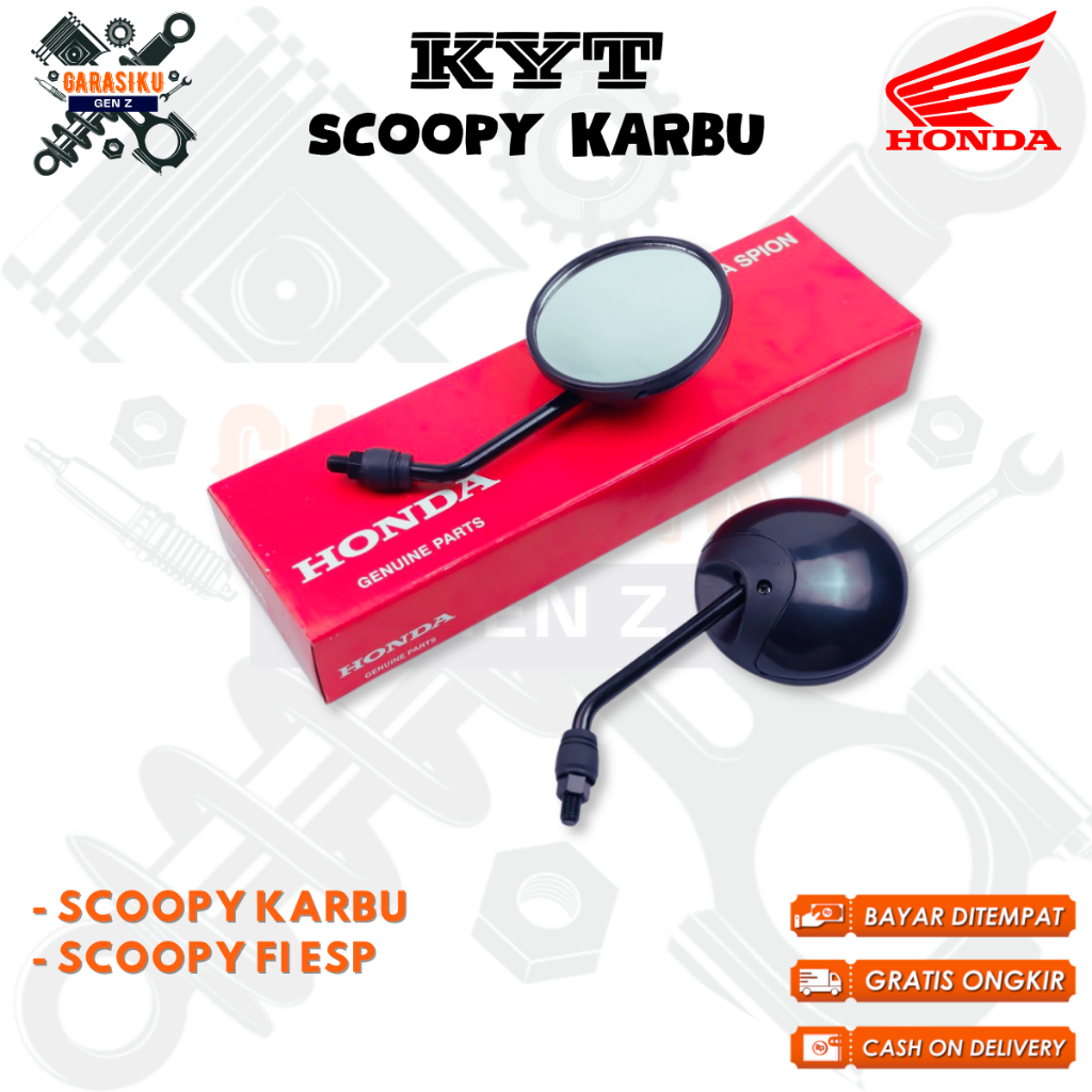 kaca spion scoopy original - Kaca Spion Kanan Kiri Motor Honda Scoopy Karbu FI eSP - kode KYT