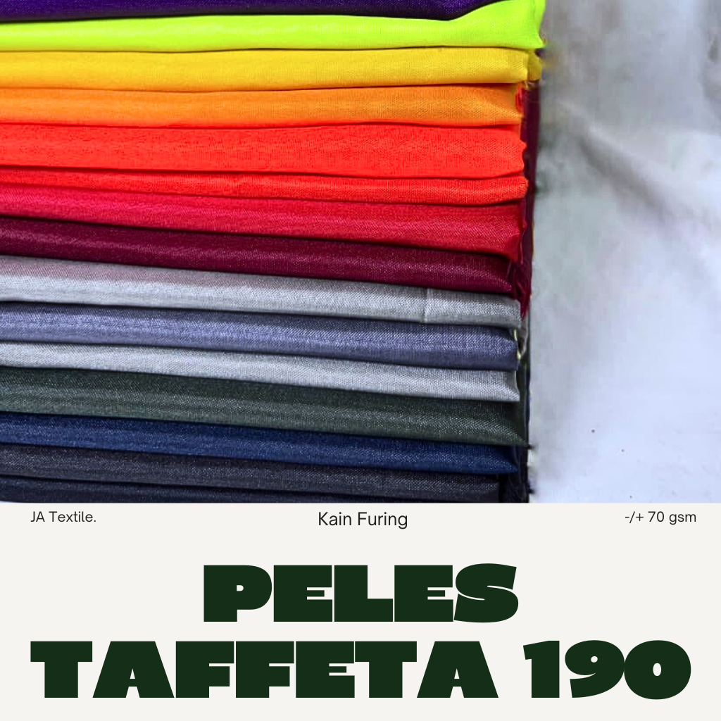 KAIN PELES TAFFETA 190 | POLYESTER PARASUT PURING FURING LINING SATEN KAHATEX
